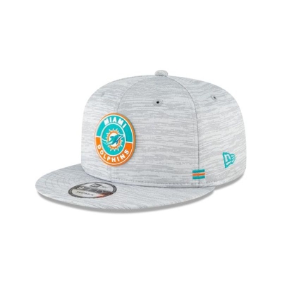 Grey Miami Dolphins Hat - New Era NFL Official NFL Fall Sideline 9FIFTY Snapback Caps USA5083762